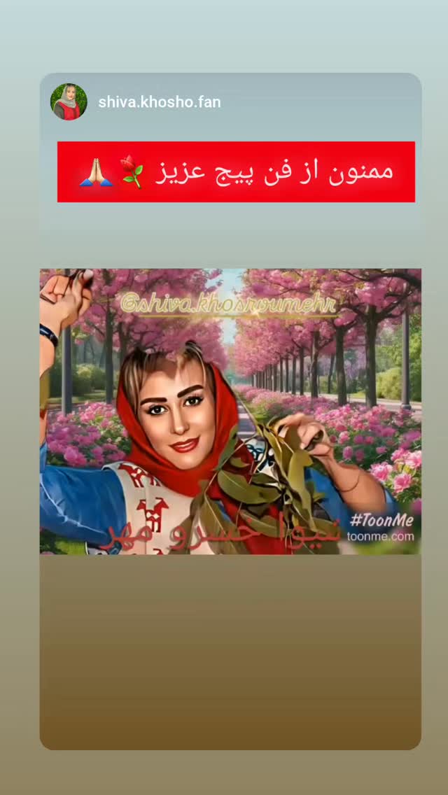 جدید ترین استوری اینستاگرام شیوا خسرومهر