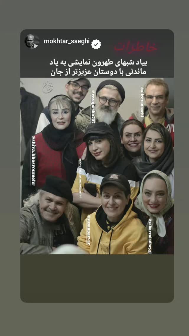  جدید ترین استوری اینستاگرام شیوا خسرومهر