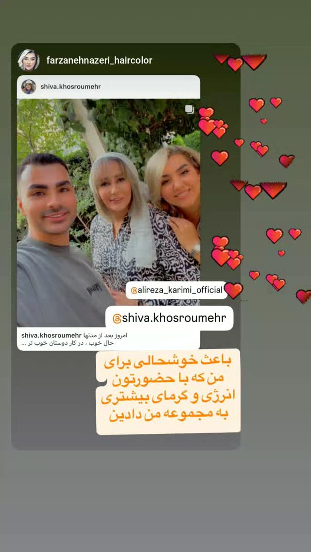  جدید ترین استوری اینستاگرام شیوا خسرومهر