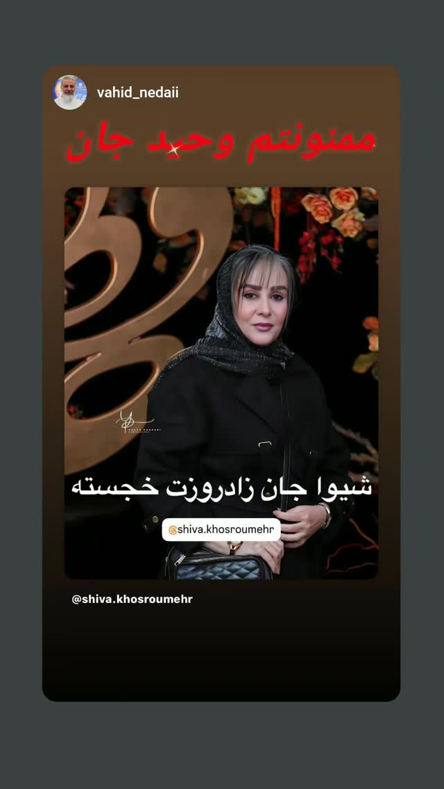  جدید ترین استوری اینستاگرام شیوا خسرومهر