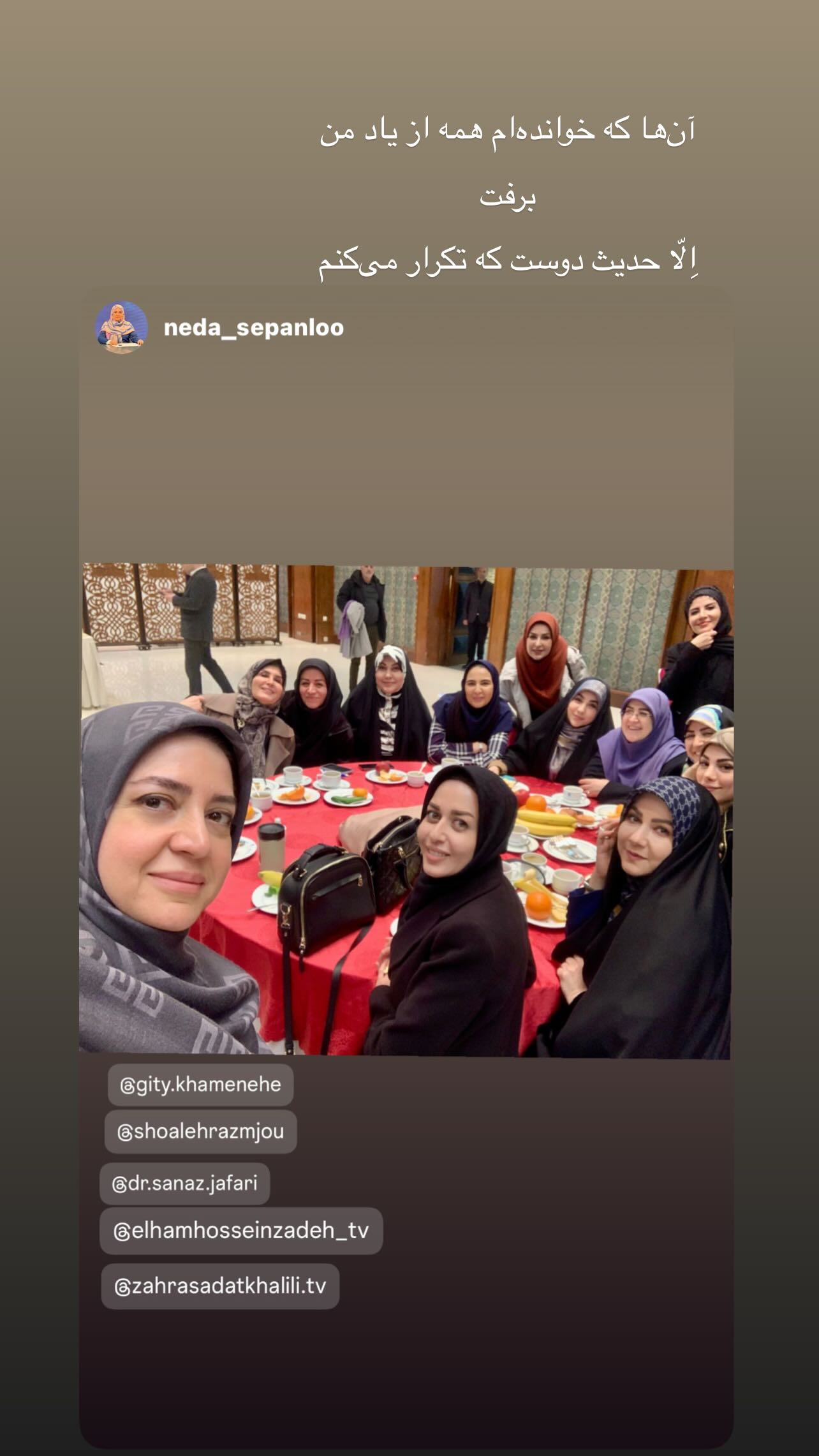  جدید ترین استوری اینستاگرام شعله رزمجو