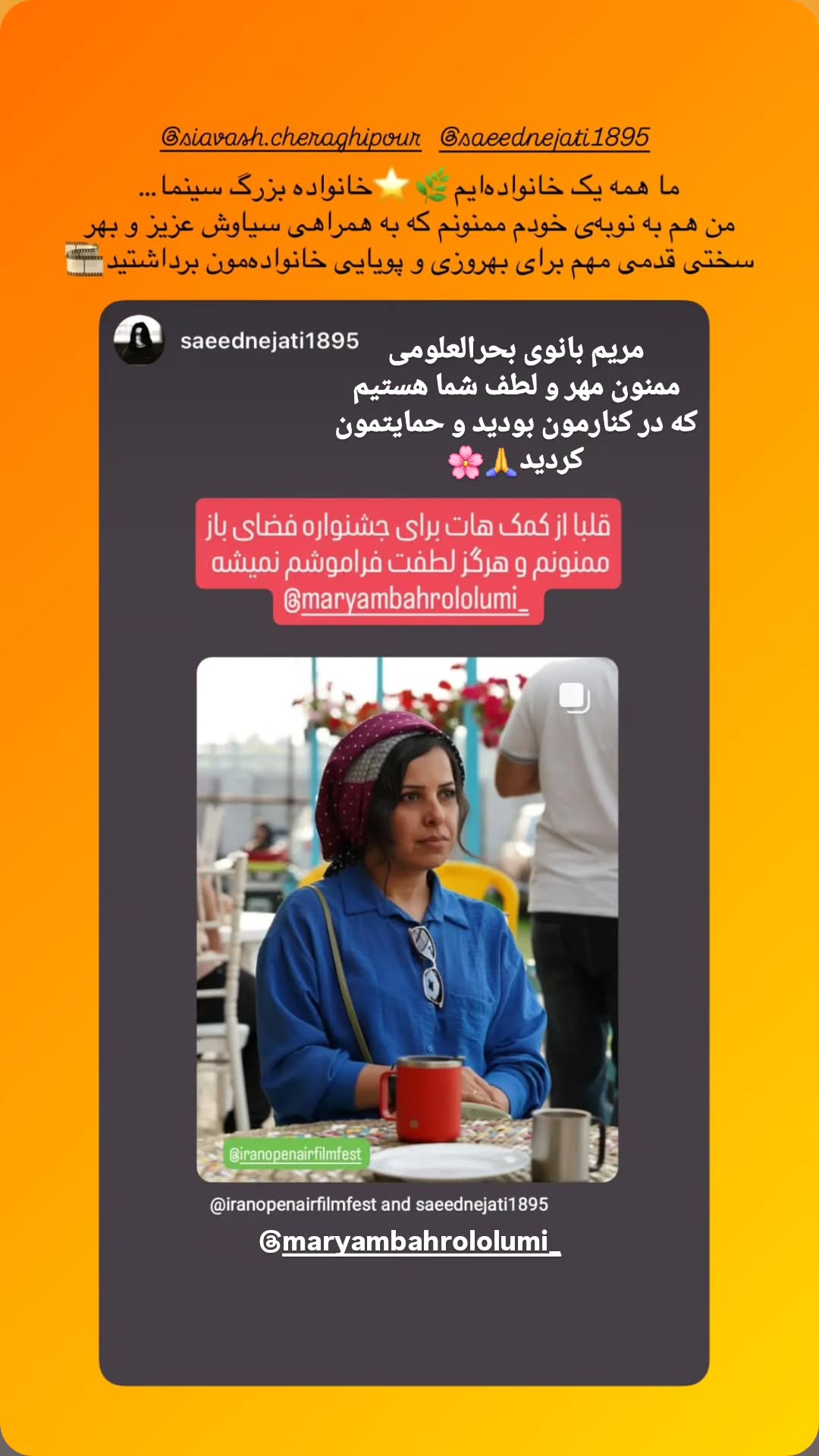  جدید ترین استوری اینستاگرام سیاوش چراغی پور