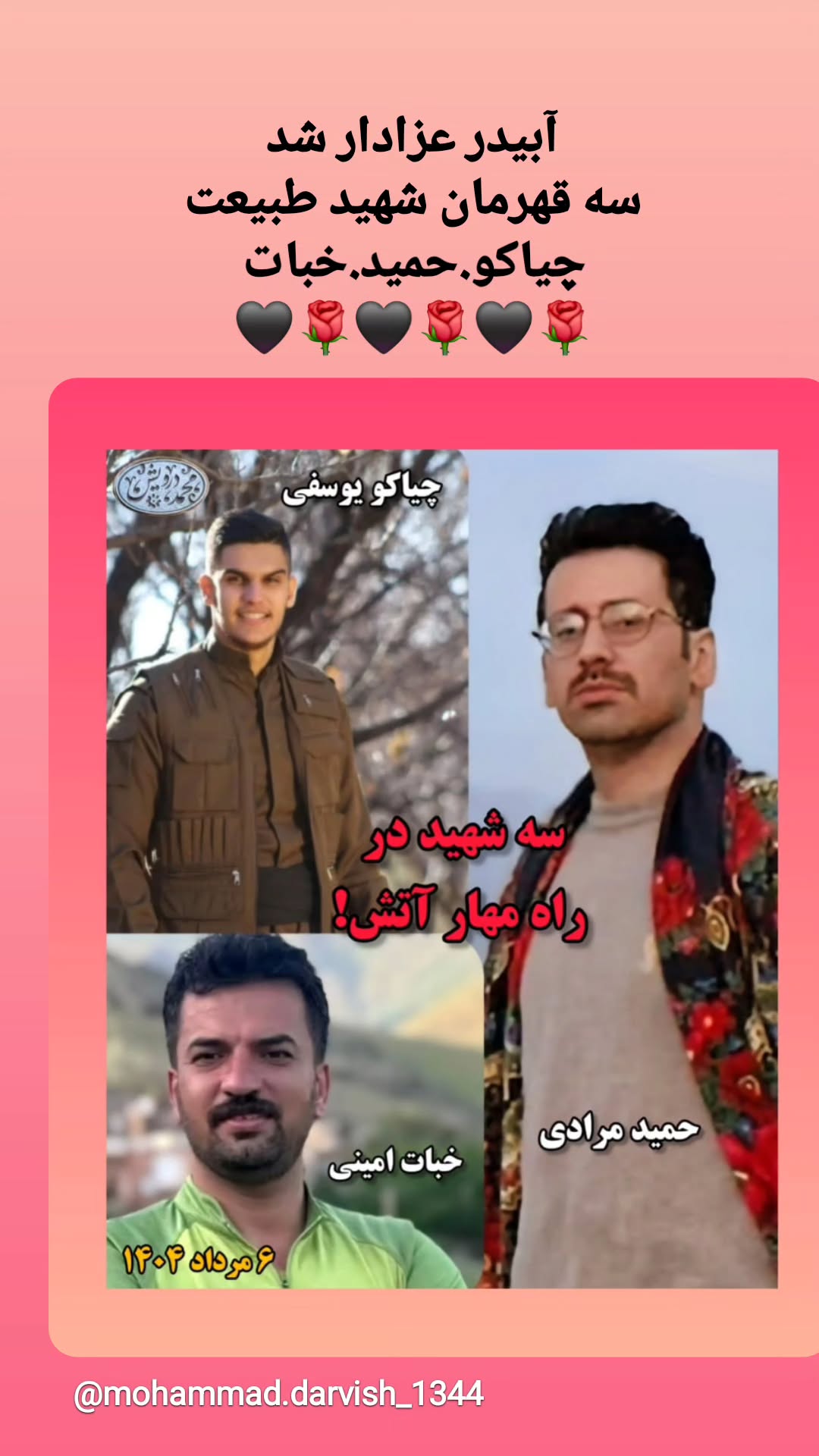  جدید ترین استوری اینستاگرام سیاوش چراغی پور