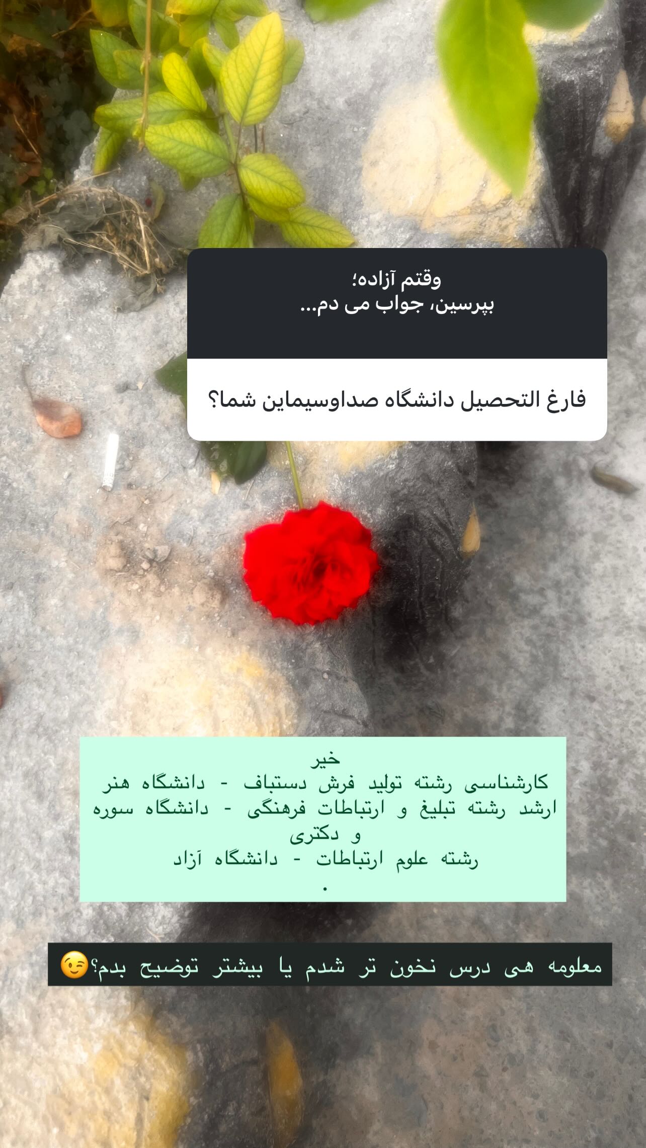 جدید ترین استوری اینستاگرام سميه كاظم بيكى