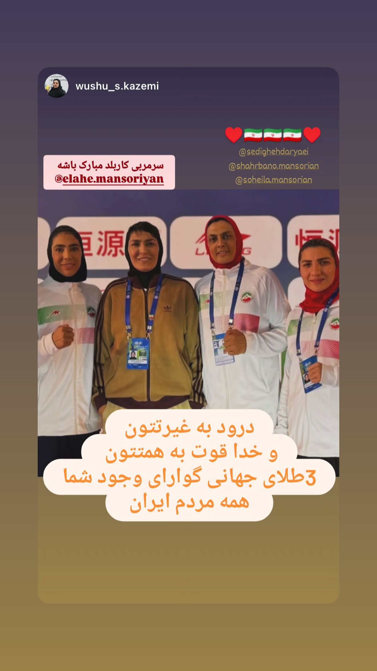  جدید ترین استوری اینستاگرام سهیلا منصوریان