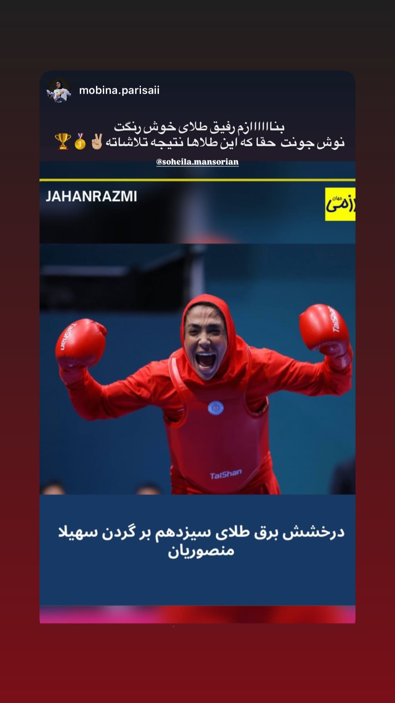  جدید ترین استوری اینستاگرام سهیلا منصوریان