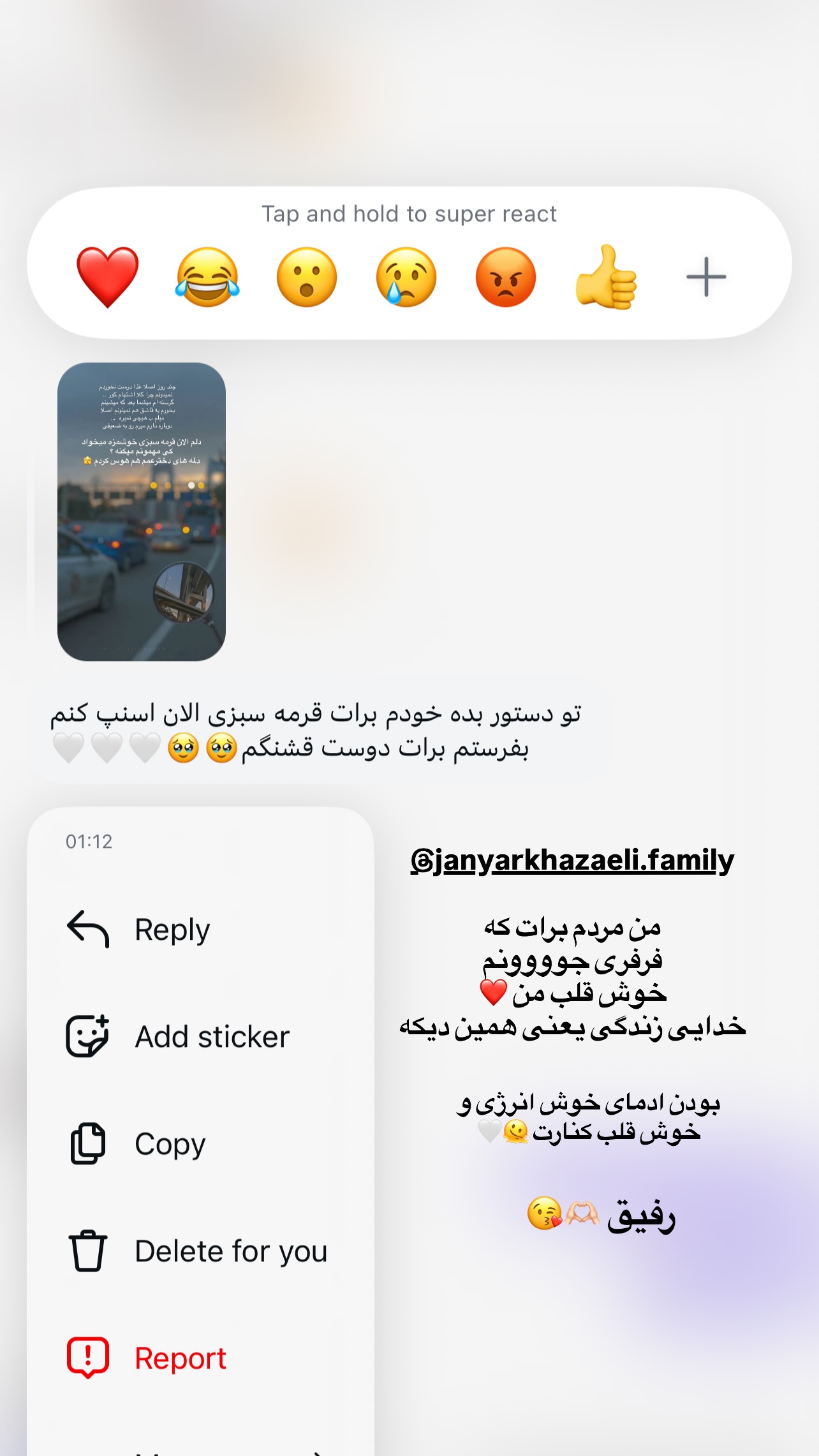  جدید ترین استوری اینستاگرام سهیلا گیوه چی