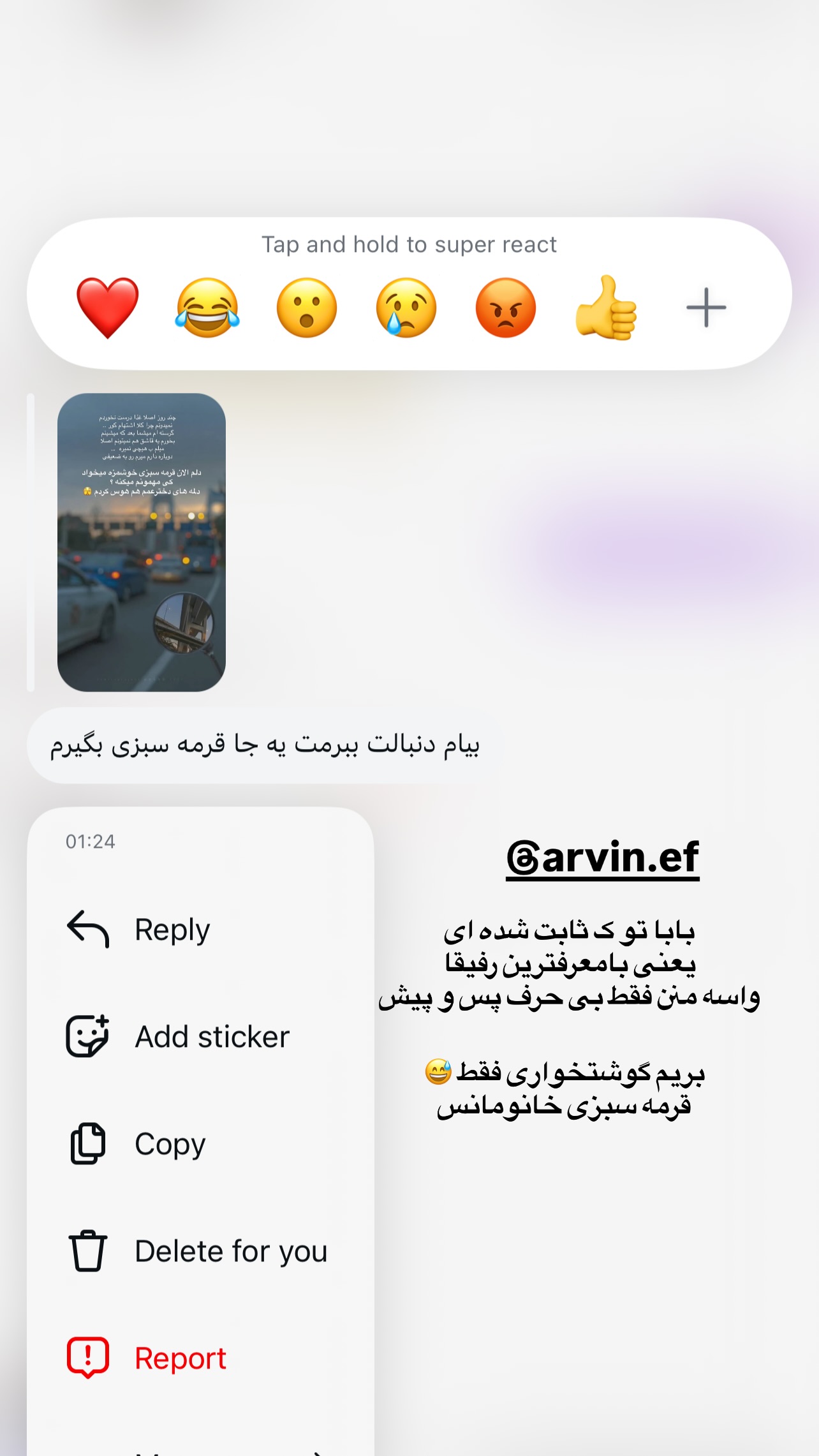  جدید ترین استوری اینستاگرام سهیلا گیوه چی