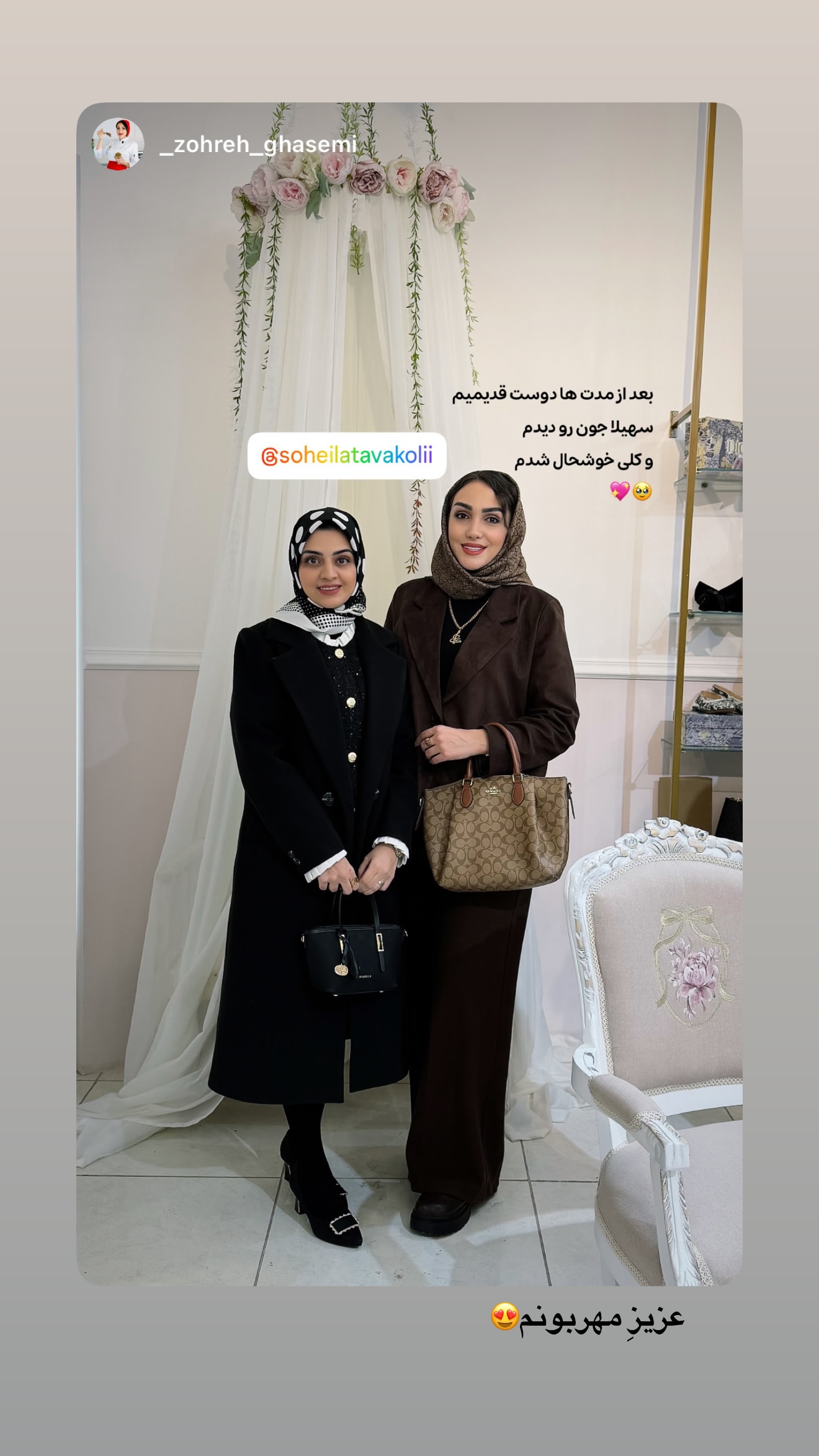  جدید ترین استوری اینستاگرام سهیلا سادات