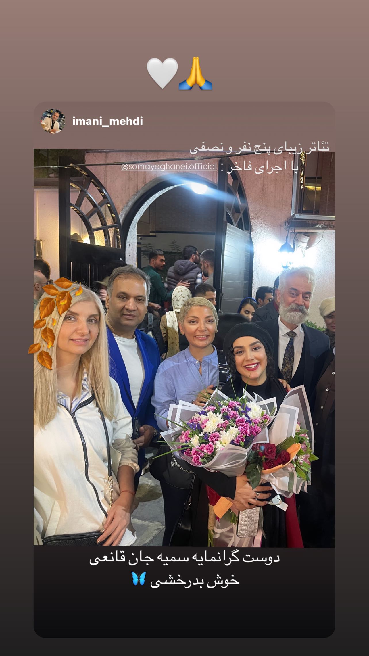  جدید ترین استوری اینستاگرام سمیه قانعی