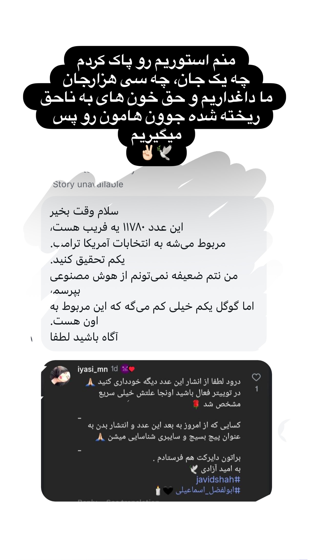  جدید ترین استوری اینستاگرام مریم خسرو انجم