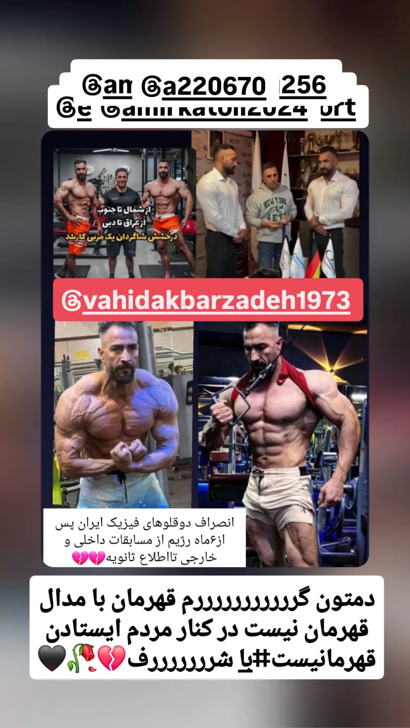  جدید ترین استوری اینستاگرام وحید اکبرزاده