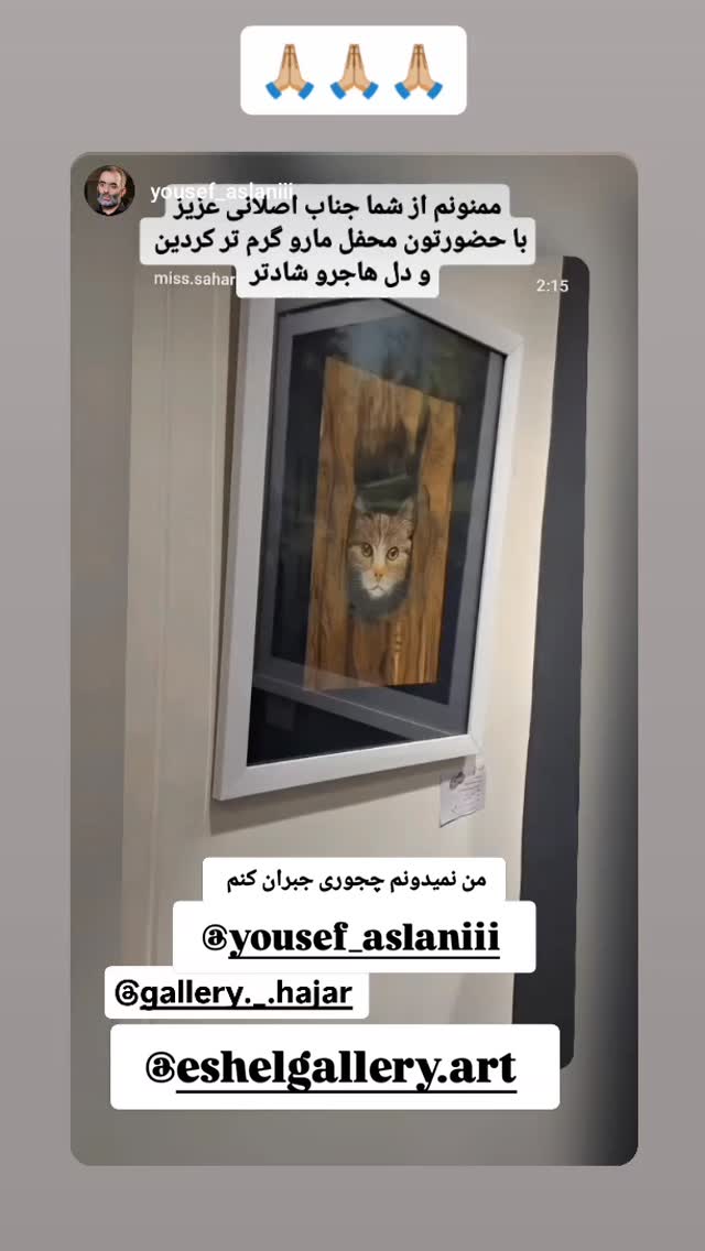  جدید ترین استوری اینستاگرام یوسف اصلانی