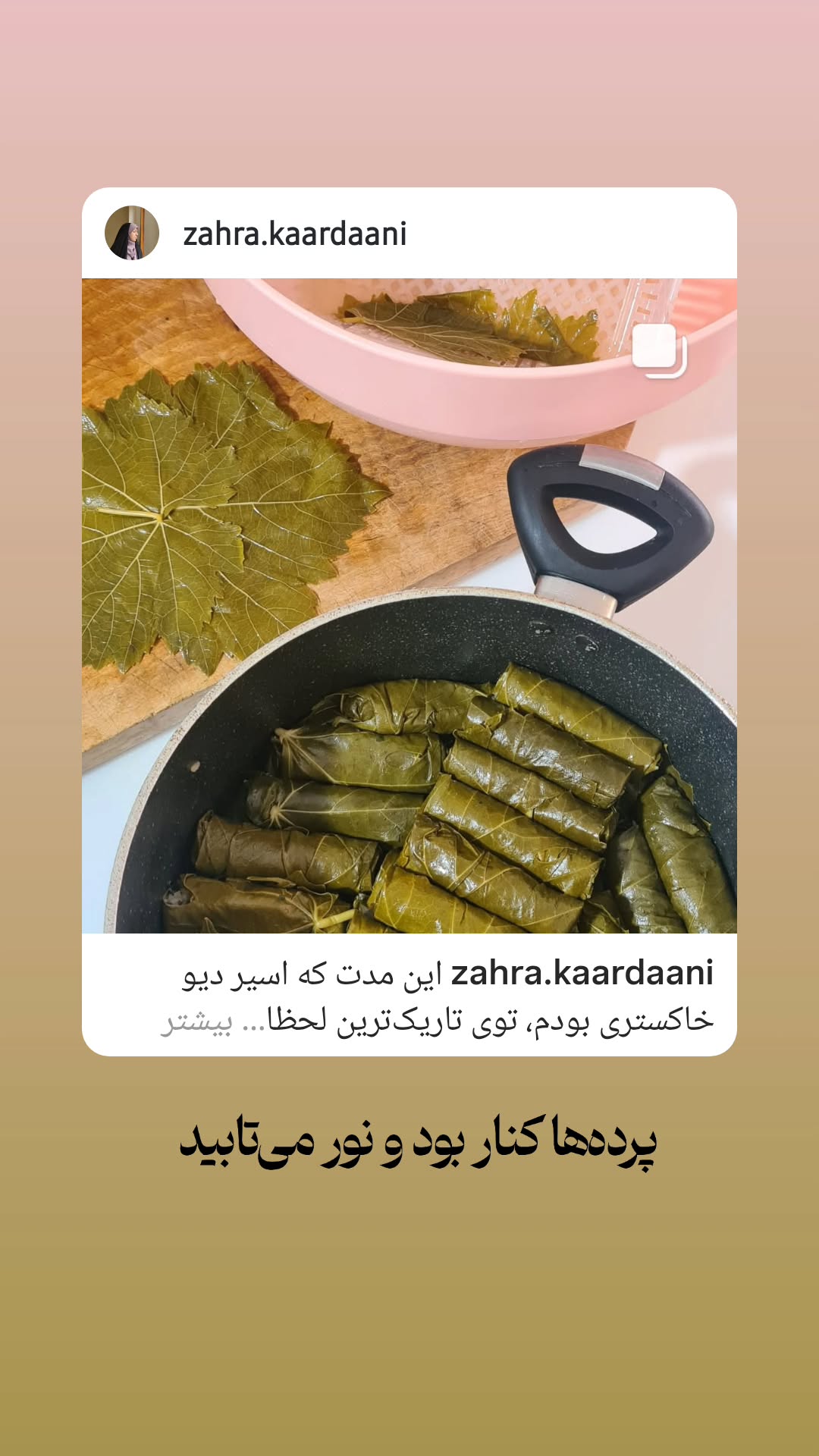  جدید ترین استوری اینستاگرام زهرا کاردانی