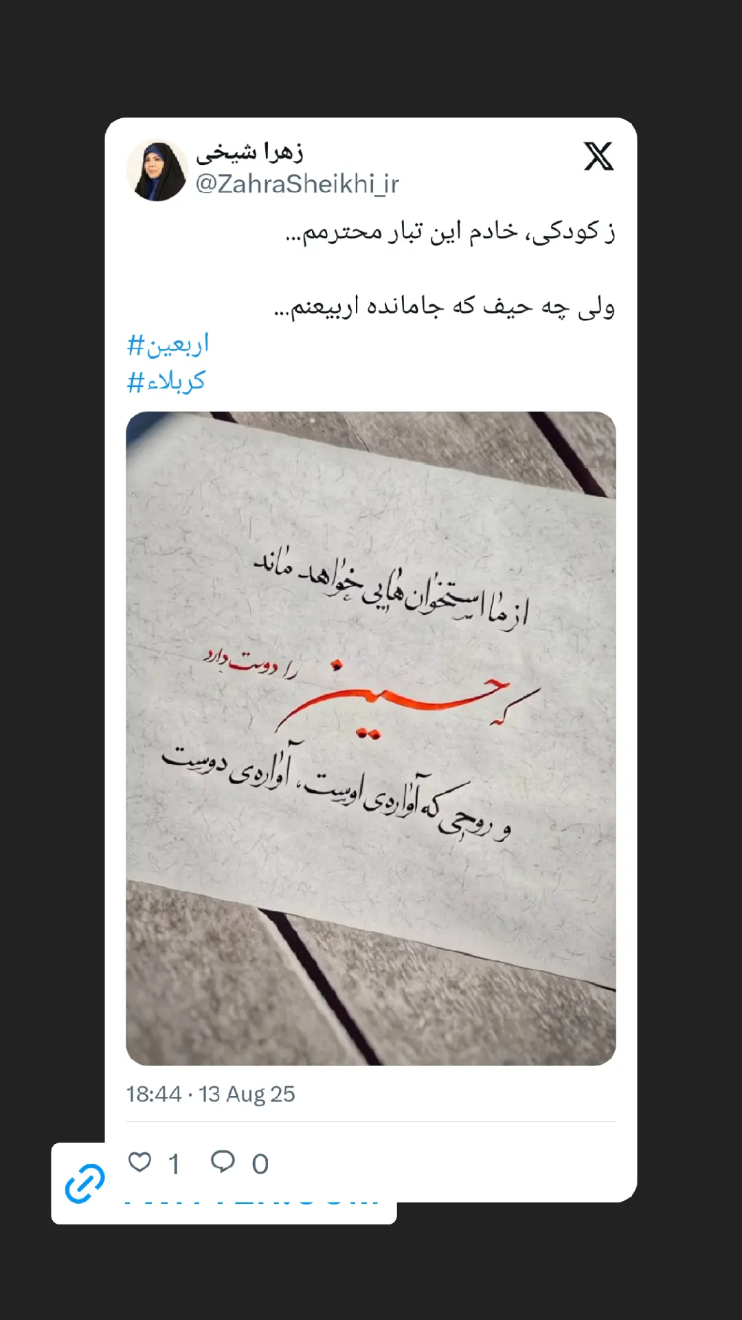  جدید ترین استوری اینستاگرام زهرا شیخی مبارکه