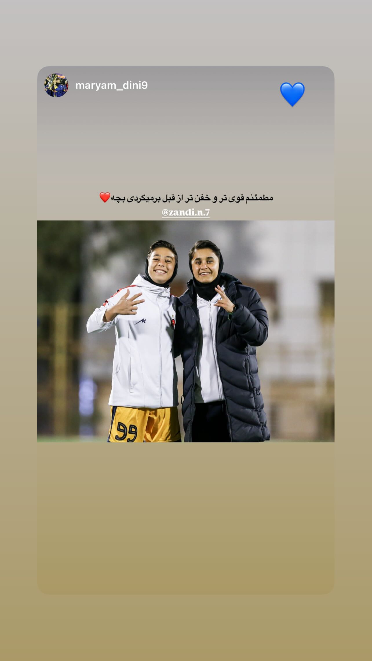  جدید ترین استوری اینستاگرام نگین زندی