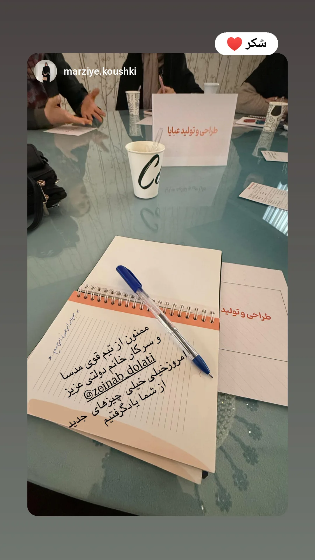  جدید ترین استوری اینستاگرام زینب دولتی