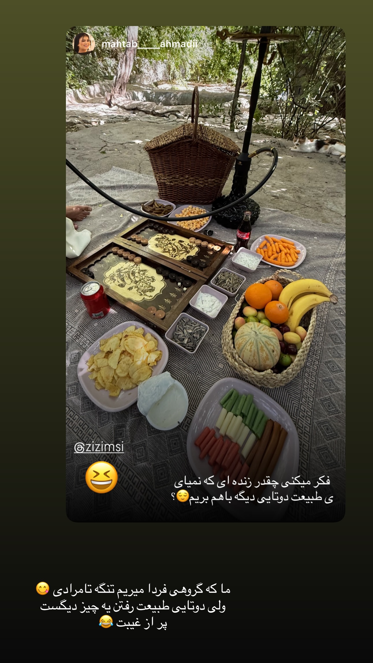  جدید ترین استوری اینستاگرام زهرا موسوی